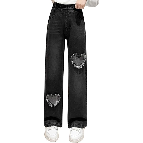 Amazon.com: Freebily Girls Fashion Baggy Washed Jeans for